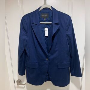 Navy Blue Women's Linen Blazer | Banana Republic | 14